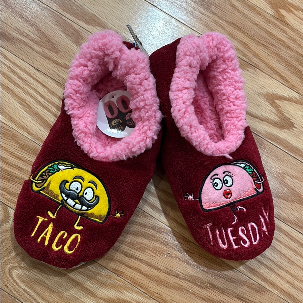 Taco Tuesday Slippers - Red and Pink